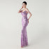Graceful Sequin Embellished Mesh Mermaid Maxi Dress